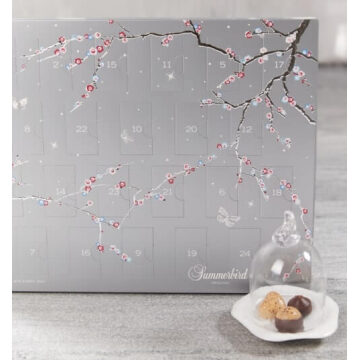 Summerbird kalender m. 1 stykke med chokolade